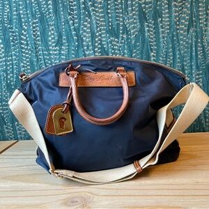 DOONEY & BOURKE FLORENTINE LEATHER JULIETTE BLACK NYLON SATCHEL